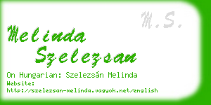 melinda szelezsan business card